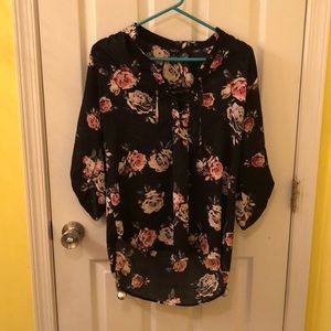 Rue 21 Black Floral Top
